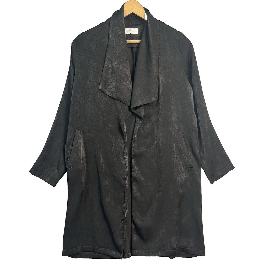 Sage The Label Kimono Womens Sz M Velvet‎ Tie Burn Out Floral Cottage Whimsygoth
